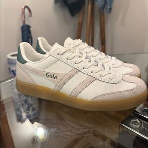 Gola Cream and Green Casual Sneakers